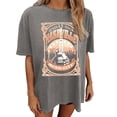 thumbnail image 1 of Womens T Shirts Short Sleeve Oversized Rock Band Country Music Vintage Guitar Graphic Casual Tee Top Grey L, 1 of 4