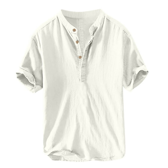 ZQUUVOU Womens T Shirts Short Sleeve'S Summer V-Neck Short Sleeve Linen Solid Casual T-Shirt Blouse White