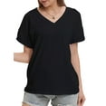 thumbnail image 1 of Womens T Shirts Short Sleeve V Neck Casual Summer Tops Tshirts with Pocket, 1 of 4