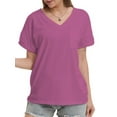 thumbnail image 1 of Womens T Shirts Short Sleeve V Neck Casual Summer Tops Tshirts with Pocket, 1 of 4
