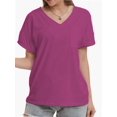 thumbnail image 1 of Womens T Shirts Short Sleeve V Neck Casual Summer Tops Tshirts with Pocket, 1 of 4