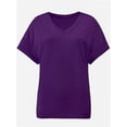 thumbnail image 1 of Womens T Shirts Short Sleeve V Neck Casual Summer Tops Tshirts with Pocket, 1 of 5