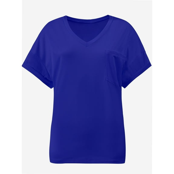 Womens T Shirts Short Sleeve V Neck Casual Summer Tops Tshirts with Pocket