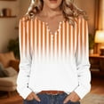 thumbnail image 1 of Womens T Shirts Striped Long Sleeve V Neck Button Up Blouses for Women Slim Fit Comfort Daily Wear Business Casual Outfits, 1 of 6