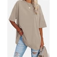 thumbnail image 1 of Womens T Shirts Summer Crewneck Short Sleeve Loose Fit Basic Tee Tops Workout Clothes, 1 of 5