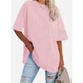 thumbnail image 1 of Womens T Shirts Summer Crewneck Short Sleeve Loose Fit Basic Tee Tops Workout Clothes, 1 of 5
