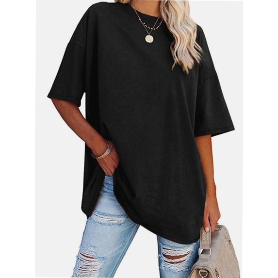 Womens T Shirts Summer Crewneck Short Sleeve Loose Fit Basic Tee Tops Workout Clothes