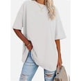 thumbnail image 1 of Womens T Shirts Summer Crewneck Short Sleeve Loose Fit Basic Tee Tops Workout Clothes, 1 of 5