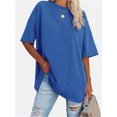 thumbnail image 1 of Womens T Shirts Summer Crewneck Short Sleeve Loose Fit Basic Tee Tops Workout Clothes, 1 of 5