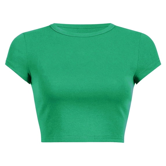 Summer Shirts for Women Womens T Shirts Summer Solid Color Short T Shirt Crew Neck Crop Top Summer Tops For Women Loose Fit Tees Blouses