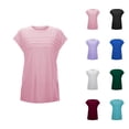 thumbnail image 1 of Womens T Shirts Summer Tops 2025 Cap Sleeve Crewneck Pleated Front Loose Fit Casual Tees Tshirts Shirts for Women, 1 of 7