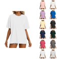 thumbnail image 1 of Womens T Shirts Summer Tops 2025 Solid Color Short Sleeve Crewneck Casual Loose Basic Tees Tshirts Shirts for Women, 1 of 5