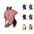 thumbnail image 1 of Womens T Shirts Summer Tops 2025 Solid Color Short Sleeve Crewneck Loose Casual Basic Tees Tshirts Shirts for Women, 1 of 5
