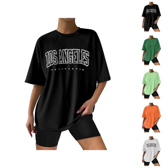 Womens T Shirts Summer Tops 2025 Solid Color Short Sleeve Crewneck Regular Fit Casual Tees Tshirts Shirts for Women