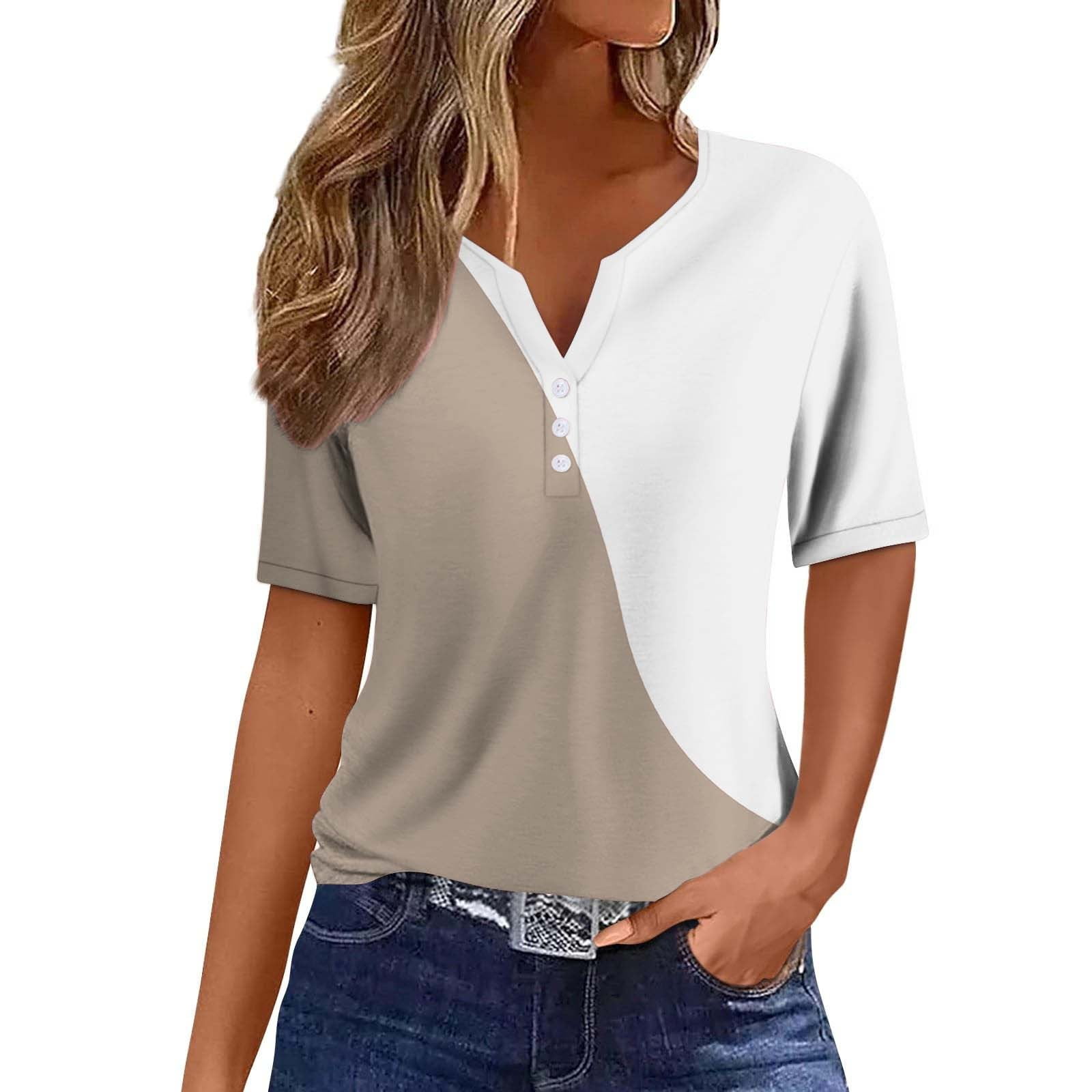 Fashion Casual Solid Patchwork V Neck Tops Fashion Casual Solid Patchwork V Neck Tops