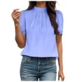 thumbnail image 1 of Womens T-Shirts Summer Tops for Women Fashion Solid Temperament Casual Loose Short Sleeve T Shirt Top, 1 of 5