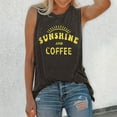 thumbnail image 1 of Womens T Shirts Sunshine and Coffee Print Tank Top Crew Neck Sleeveless Tee Tops Grey Workout Gym Clothes L, 1 of 5