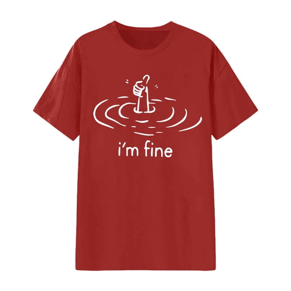 Womens T Shirts Tops Graphic Printed Short Sleeve Crewneck Soft Fashion Fit Womens Spring Clothes,Red,XL