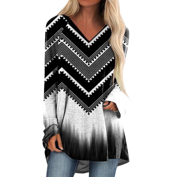 Womens T Shirts Tops Loose Fit Long Sleeve Crewneck Beach Vacation Clothes for Women,Black,L