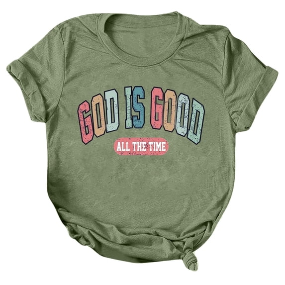 Womens T Shirts Tops Printing Short Sleeves Crew Neck Loose T Womens Summer Clothes,Light Green,L