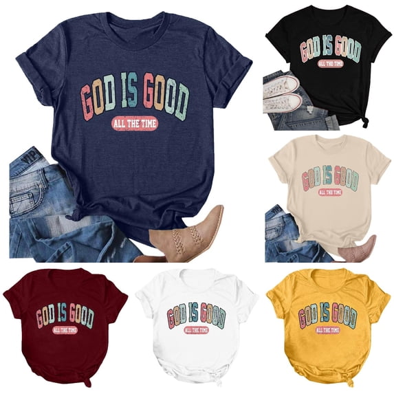 Womens T Shirts Tops Printing Short Sleeves Crew Neck Loose T Womens Summer Clothes