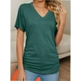 thumbnail image 1 of Womens T Shirts V Neck Short Sleeve Casual Loose Tees Tops Trending, 1 of 7