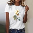thumbnail image 1 of Womens T-shirts Short Sleeve Round Neck Floral Print T-shirt Multicolor XXL, 1 of 5