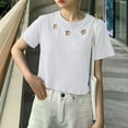 thumbnail image 1 of Womens T-shirts Short Sleeved Round Neck Summer Base T-shirt White XXL, 1 of 5