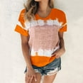 thumbnail image 1 of Womens T-shirts,Women's Short Sleeve Tops Tie Dyeing Gradient Fashion Print Casual Loose Blouse Women Tops on sale under $10 S-2XL, 1 of 5