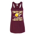 thumbnail image 1 of Womens Taco Cat Spelled Backwards Is Taco Cat Funny Flowy Racerback Tank Top T-Shirt, 1 of 1