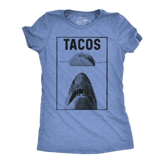 Womens Tacos Shark T Shirt Funny Jaws Tee for Ladies Womens Graphic Tees