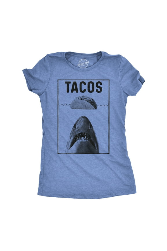 Womens Tacos Shark T Shirt Funny Jaws Tee for Ladies Womens Graphic Tees