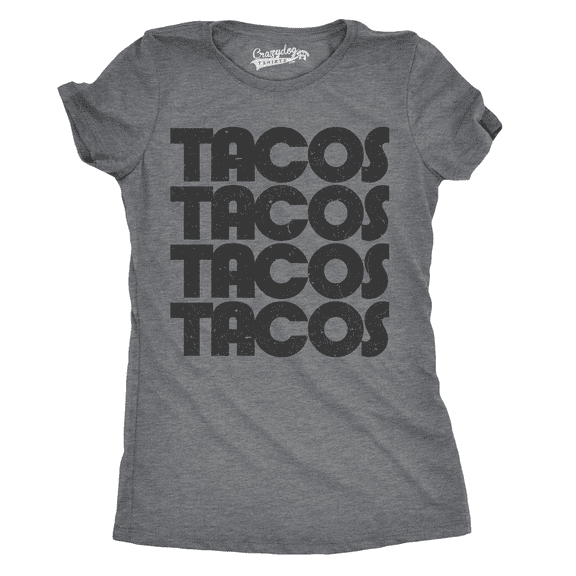 Womens Tacos Tacos Tacos T Shirt Funny Retro Tee for Ladies Womens Graphic Tees