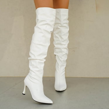 Boot Colour In EaseDay Women's Over The Knee Boots Pointed Toe Stiletto High Heels ...
