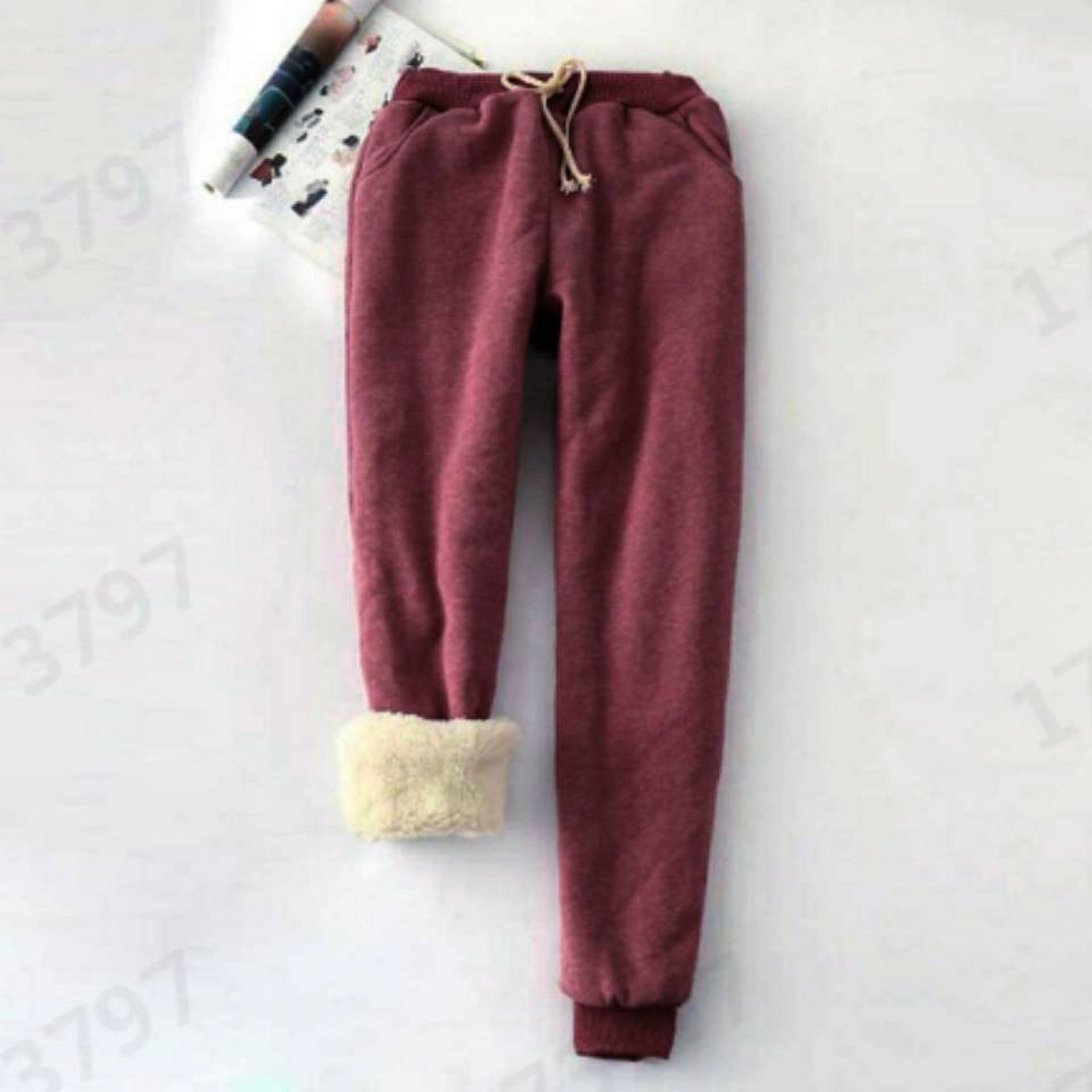 Womens Tall Fleece Lined Sweatpants Winter Thermal Cinch Bottom