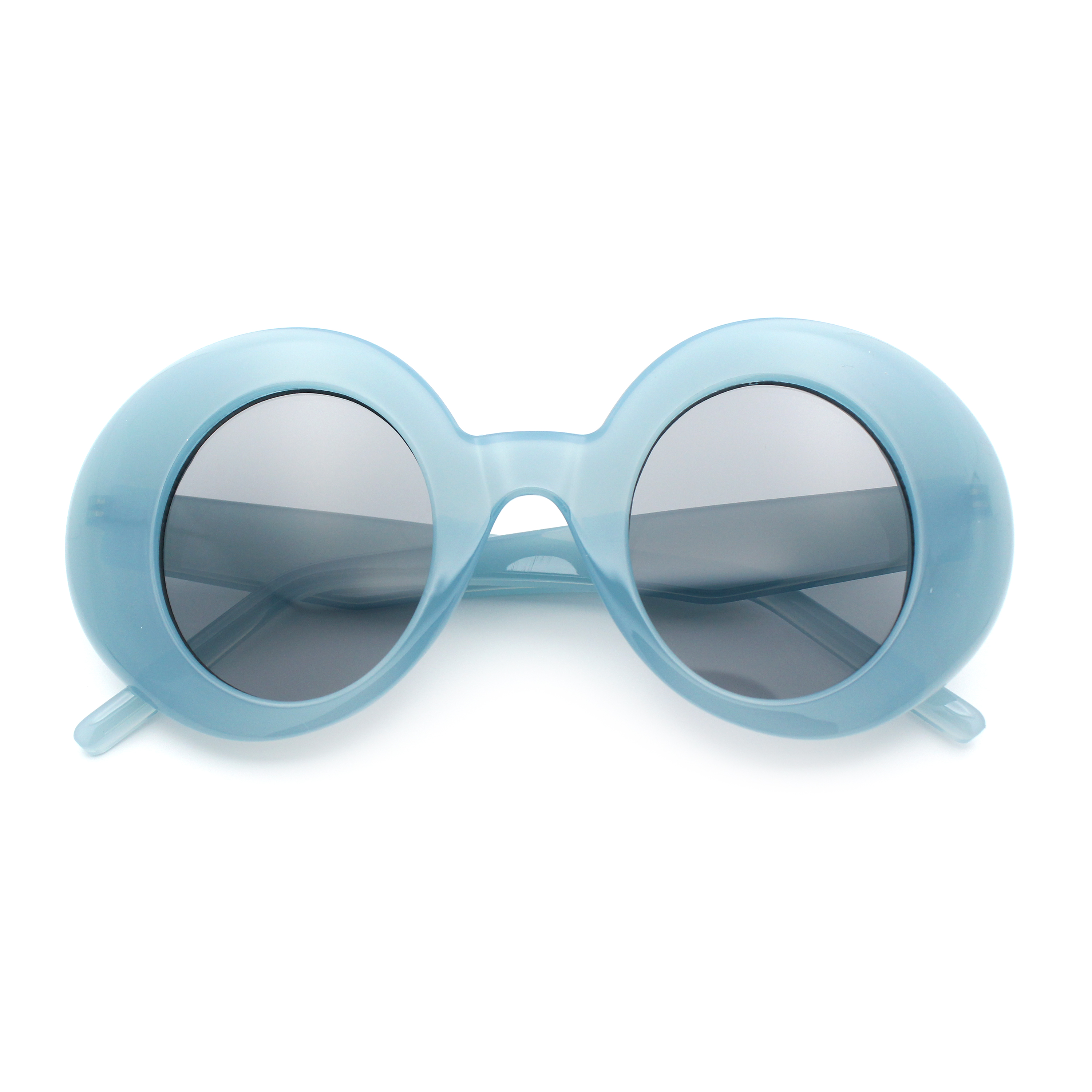 Retro Blue Fashion Sunglasses Womens Trendy Mod Narrow Rectangle Thick Plastic Retro  main image 4