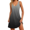 thumbnail image 1 of Womens Tank Dresses 2025 Casual V Neck Sleeveless Sundresses Boho Beach With Pockets Gray, 1 of 6
