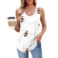 thumbnail image 1 of Womens Tank Top $4.98 Plus Size Clearance Sleeveless Crew-neck Pleated Print Casual Fashion Top Multicolor XXXL, 1 of 6