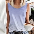 thumbnail image 1 of Womens Tank Top $4.98 Plus Size Sleeveless Gradient Round-Neck Summer Printed Tank Top Purple M, 1 of 4