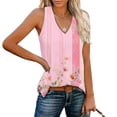 thumbnail image 1 of Womens Tank Top $4.98 Plus Size Sleeveless Printed V-neck Pullover Side Slit Loose Casual Top Multicolor M, 1 of 6