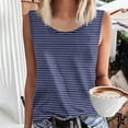 thumbnail image 1 of Womens Tank Top $4.98 Plus Size Striped Tank Top Sleeveless Scoop Neck Loose Fit Color Block Tops 2025 Fashion Clothes Dark Blue M, 1 of 4