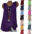 thumbnail image 1 of Womens Tank Top Linen Sleeveless Round Neck Baggyt Oversize Camisole Tank Tops for Women, 1 of 7