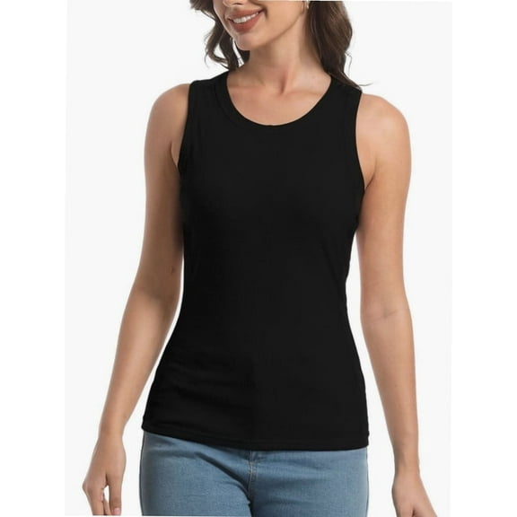 Womens Tank Top Sleeveless Racerback High Neck Casual Basic Fashion