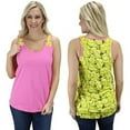 thumbnail image 1 of Womens Tank Top Softball Ladies Sleeveless Sports Shirt Pink Yellow, 1 of 3