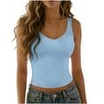 thumbnail image 1 of Womens Tank Top V Neck Sleeveless Y2K Going Out Tops Slim Fit Cropped Basic Cami Solid Color Low Scoop Back Summer Beach Vacation Party Trendy Outfits 2026, 1 of 6