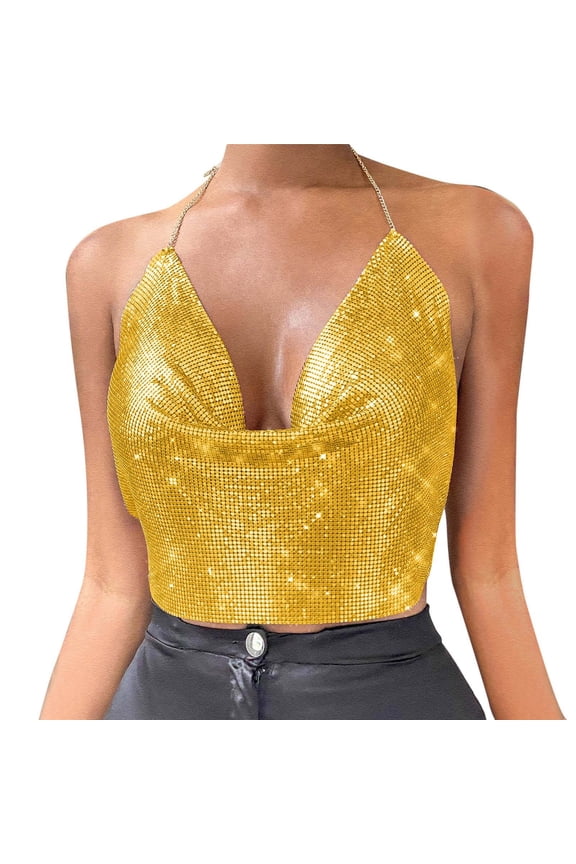 Womens Tank Top Women Chain Clothes Beading Tassel Sleeveless Backless Crop Top Club Tank Tops Top Undershirt Crop Top for Tween Burgers Top Women Cycling Women Top Camisole Juniors