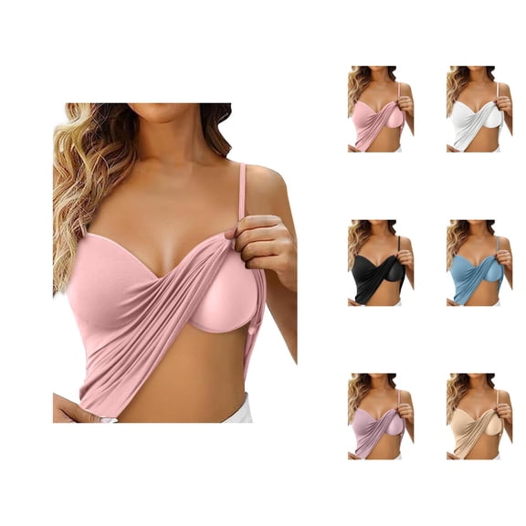 Womens Tank Top with Built in Bra 2026 Adjustable Spaghetti Strap Cami Tank Shelf Bra Camisole Tops Undershirts