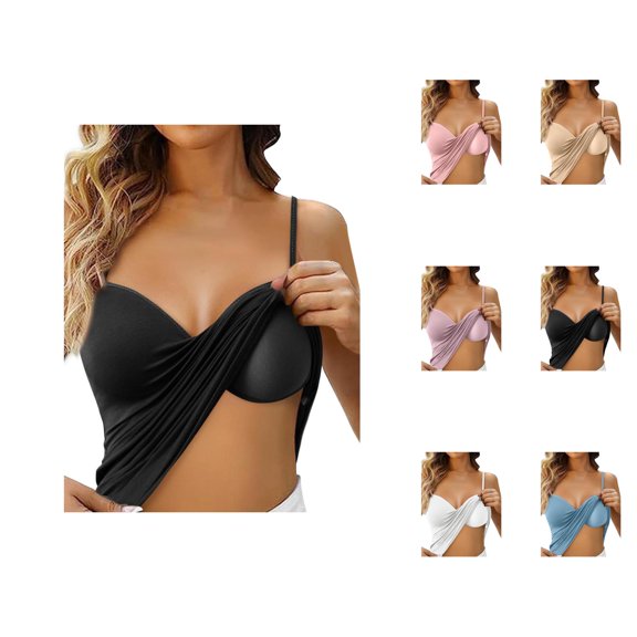 Womens Tank Top with Built in Bra 2026 Adjustable Spaghetti Strap Shelf Bra Camisole Tops Cami Tank Undershirts