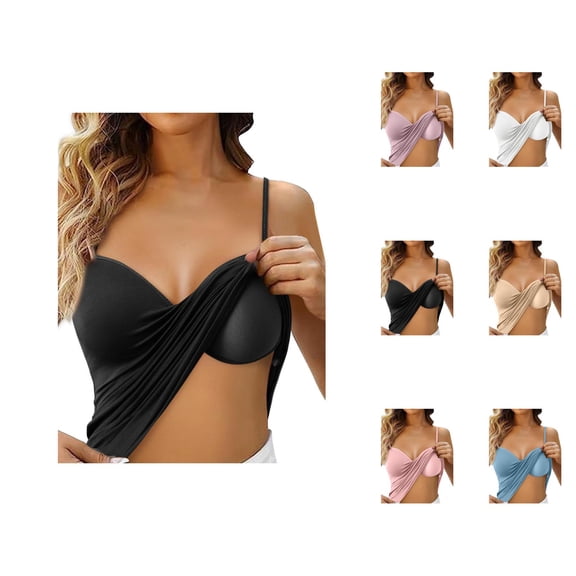 Womens Tank Top with Built in Bra 2026 Adjustable Spaghetti Strap Undershirts Shelf Bra Camisole Tops Cami Tank
