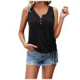 thumbnail image 1 of Womens Tank Tops, 1 Pack Summer Tank Tops for Women 2024, Sleeveless U Neck Loose Button Casual Henley Tops Shirts, 1 of 2
